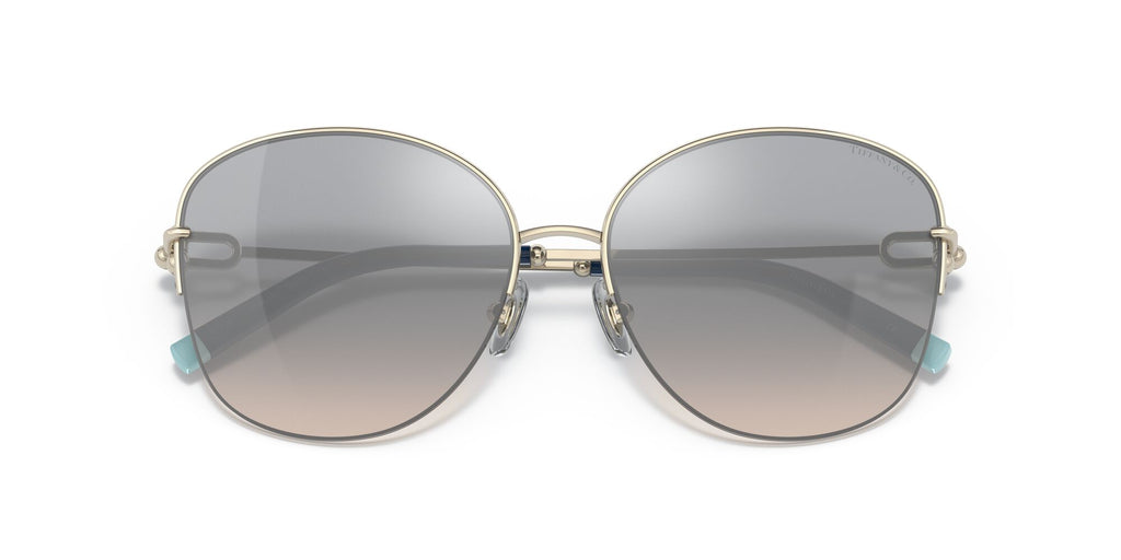 Tiffany 0TF3082 61691U 58 Pale Gold / Gradient Blue Mirror Silver