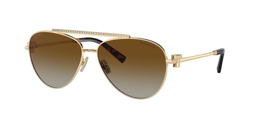 Tiffany 0TF3101B 6208T5 59 Pale Gold / Polarized Brown Gradient  Polarised