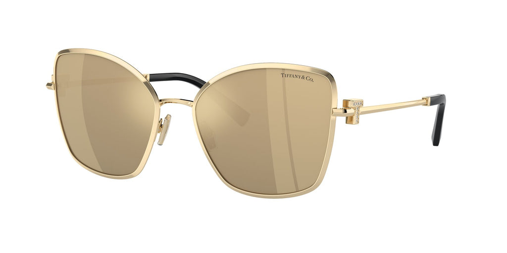 Tiffany 0TF3102B 614903 58 Pale Gold / Clear Mirror Real Yellow Gold