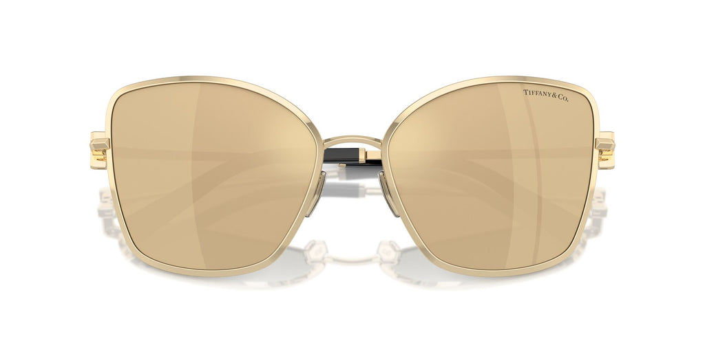 Tiffany 0TF3102B 614903 58 Pale Gold / Clear Mirror Real Yellow Gold