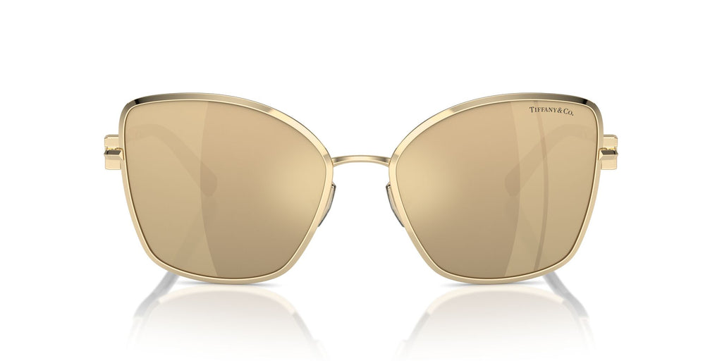Tiffany 0TF3102B 614903 58 Pale Gold / Clear Mirror Real Yellow Gold