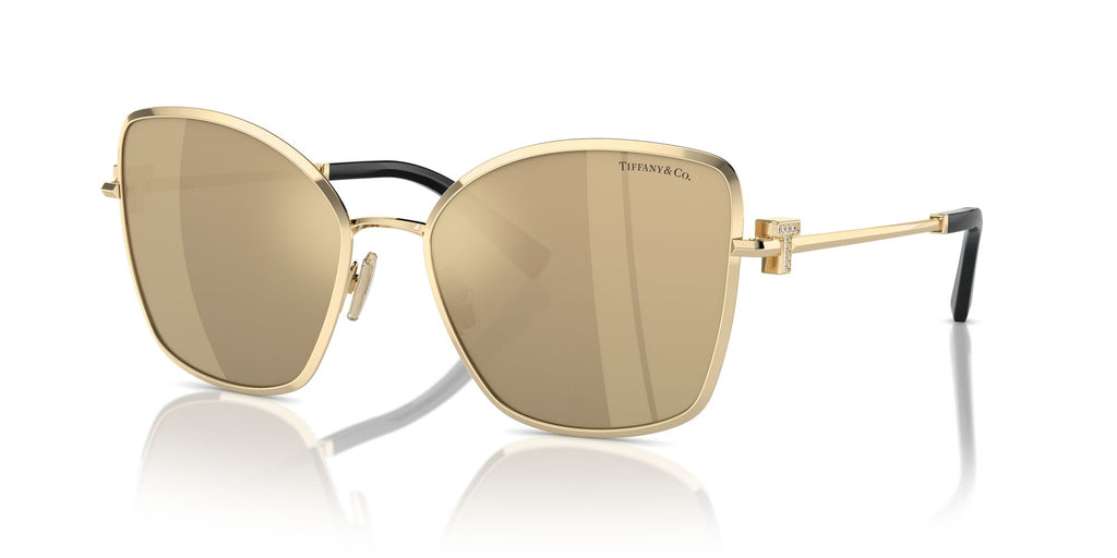 Tiffany 0TF3102B 614903 58 Pale Gold / Clear Mirror Real Yellow Gold