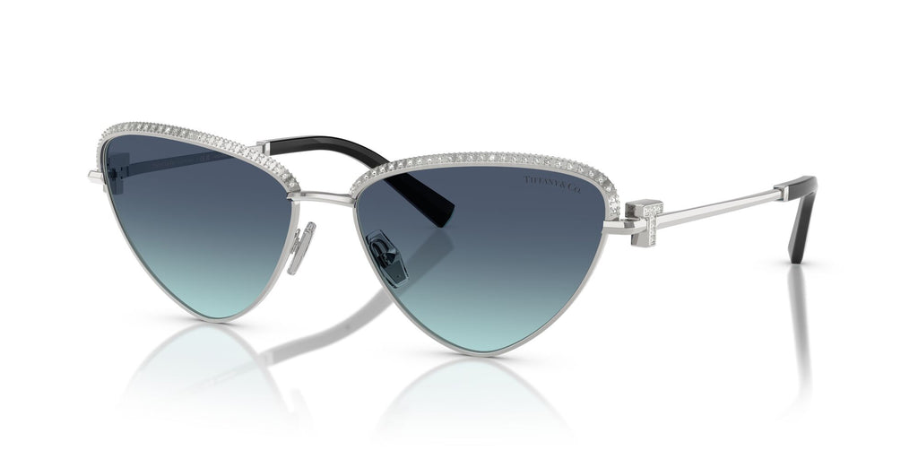 Tiffany 0TF3107KB 62139S 59 Silver Gold Plated / Azure Gradient Blue