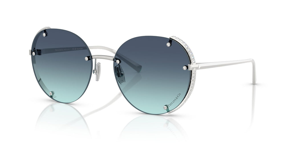 Tiffany 0TF3110KB 62139S 57 Silver Gold Plated / Azure Gradient Blue