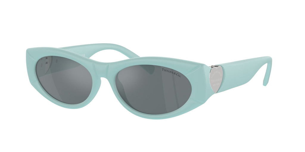 Tiffany 0TF4222U 84146G 55 Tiffany Blue Rubberized / Grey Mirror Black