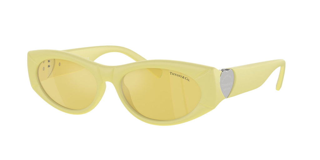 Tiffany 0TF4222U 84176D 55 Yellow Rubberized / Yellow Mirror Flash Gold