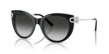 Tiffany 0TF4232 80553C 53 Black On Tiffany Blue / Grey Gradient