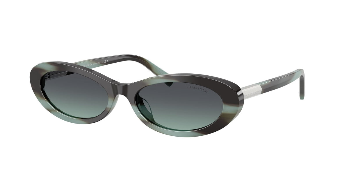 Tiffany 0TF4250 84432G 56 Striped Black Tiffany/ Azure/Dark Grey