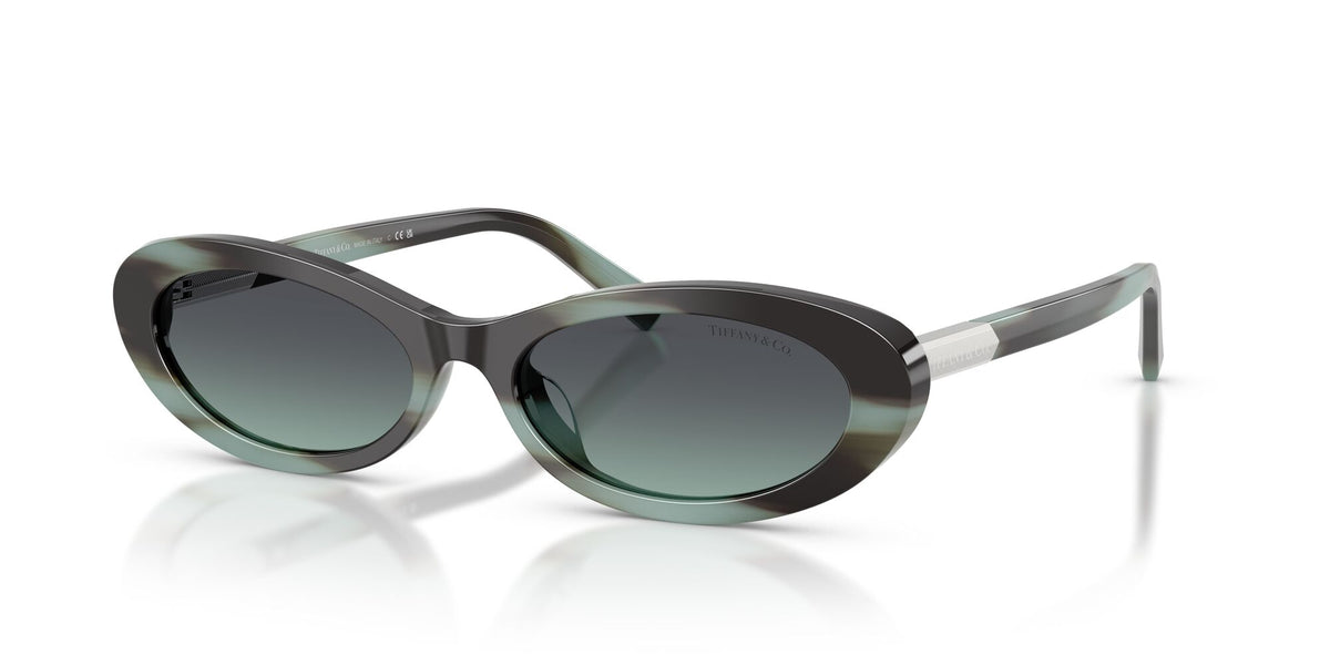 Tiffany 0TF4250 84432G 56 Striped Black Tiffany/ Azure/Dark Grey