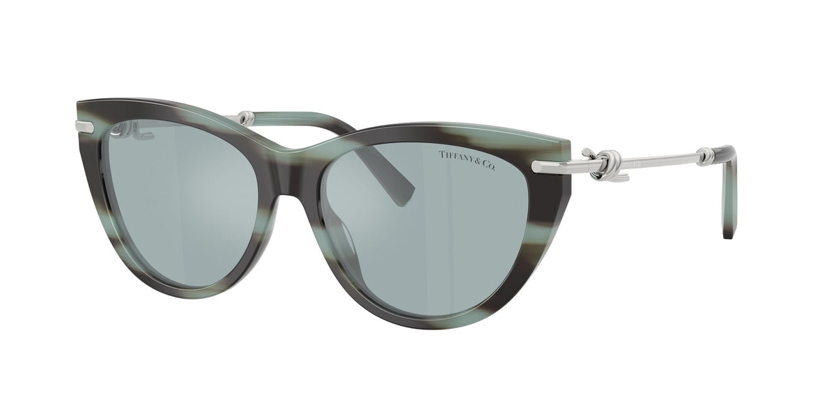 Tiffany 0TF4253 84437C 55 Striped Black Tiffany/ Light Azure Silver Mirror