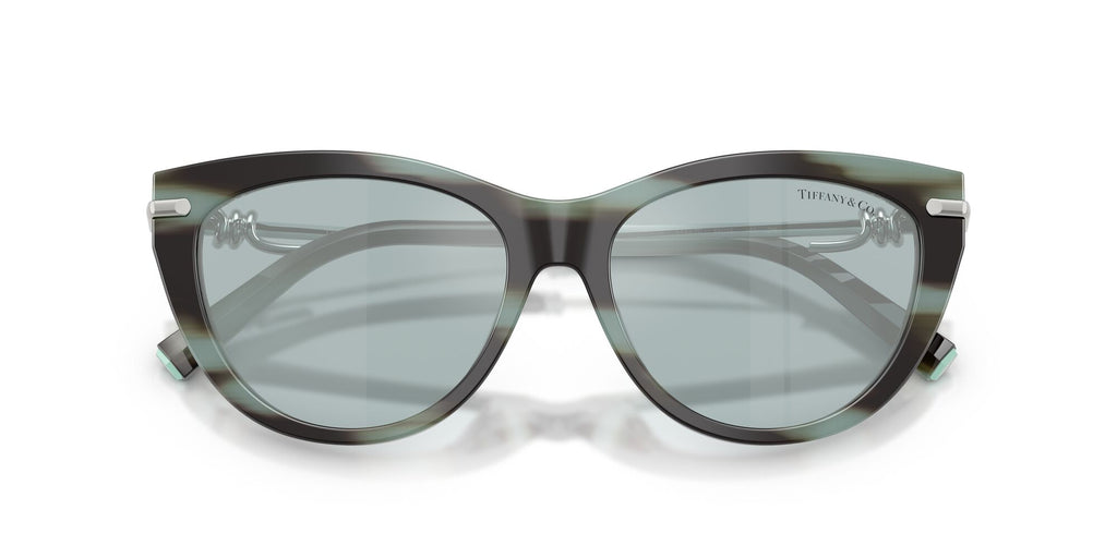 Tiffany 0TF4253 84437C 55 Striped Black Tiffany/ Light Azure Silver Mirror