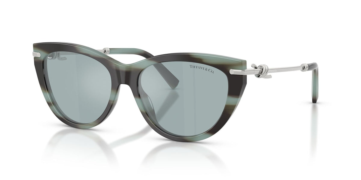 Tiffany 0TF4253 84437C 55 Striped Black Tiffany/ Light Azure Silver Mirror