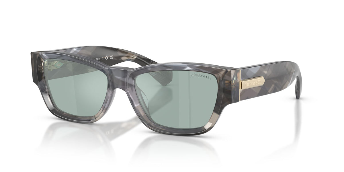 Tiffany 0TF4265U84536554 Black Havana/ Light Azure Mirror Silver