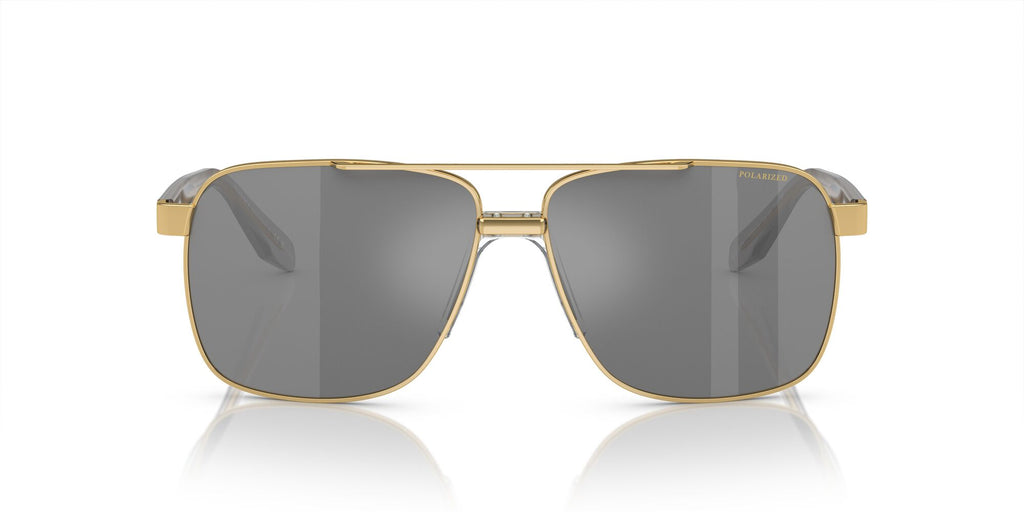 Versace 0VE2174 1002Z3 59 Gold/ Dark Grey Mirror Silver Polarized 59 / Polycarbonate / Steel / Acetate