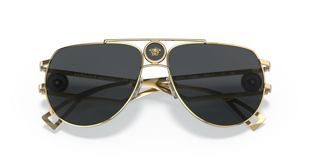 Versace 0VE2225 100287 60 Gold/ Grey 60 / Polycarbonate / Metal / Metal