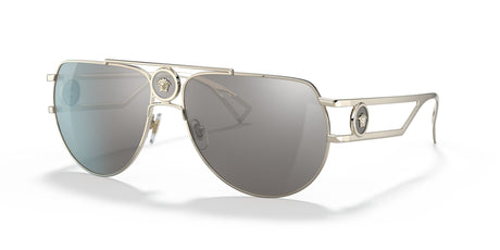 Versace 0VE2225 12526G 60 Pale Gold/ Light Grey Mirror Silver 60 / Polycarbonate / Metal / Metal