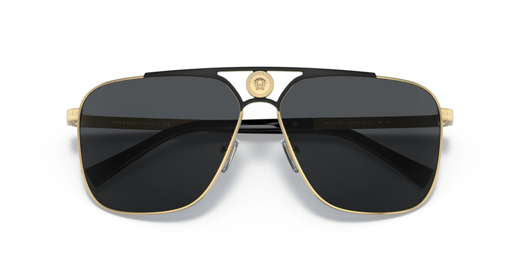Versace 0VE2238 143687 61 Gold/Matte Black/ Dark Grey 61 / Polycarbonate / Metal / Metal