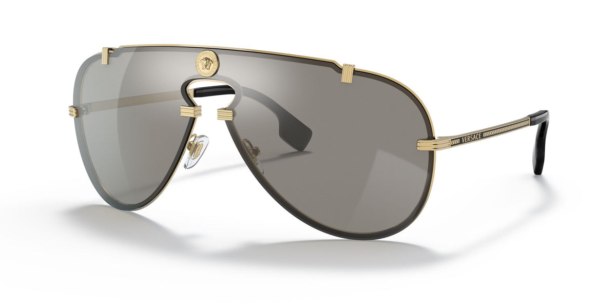 Versace 0VE2243 10026G 43 Gold/ Light Grey Mirror Silver 43 / Polyamide / Metal / Metal