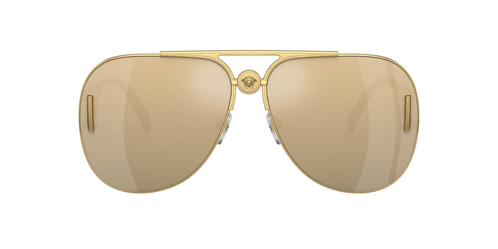 Versace 0VE2255 100203 63 Gold/ Clear Mirror Real Yellow Gold 63 / Polyamide / Metal / Metal