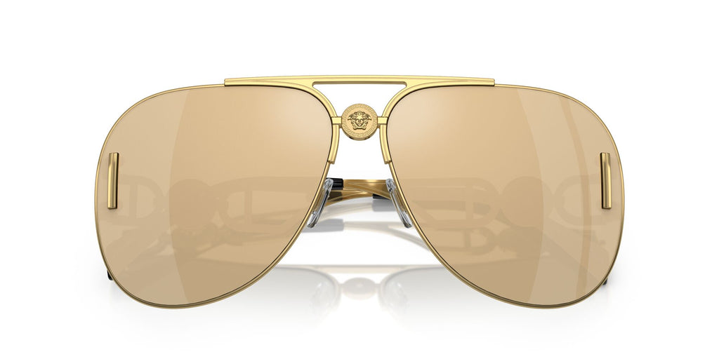 Versace 0VE2255 100203 63 Gold/ Clear Mirror Real Yellow Gold 63 / Polyamide / Metal / Metal