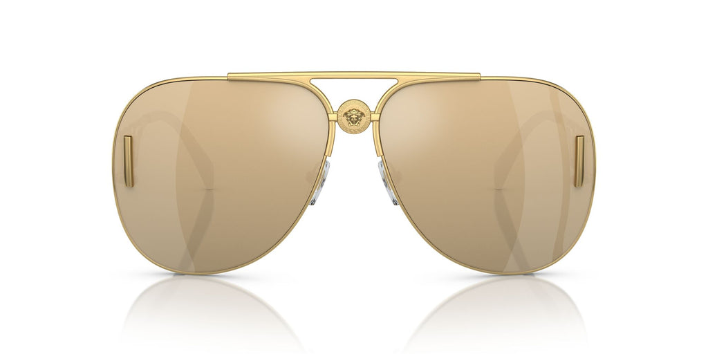 Versace 0VE2255 100203 63 Gold/ Clear Mirror Real Yellow Gold 63 / Polyamide / Metal / Metal