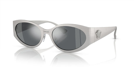 Versace 0VE2263 12666G 56 Matte Silver/ Light Grey Mirror Black 56 / Polycarbonate / Metal / Metal
