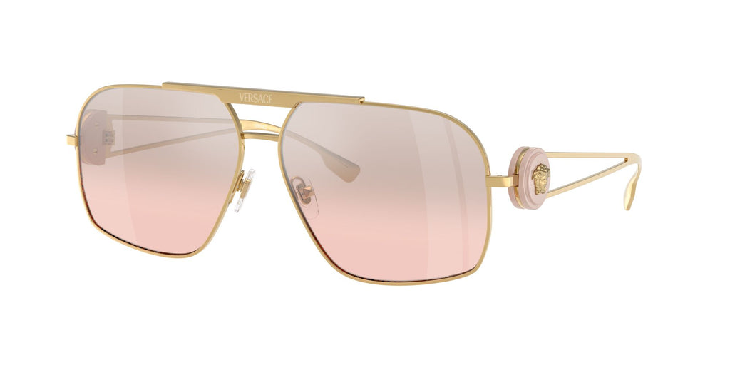 Versace 0VE2269 10027E 62 Gold/ Light Pink Mirror Gradient Silver