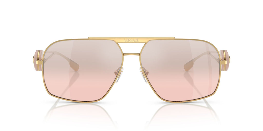 Versace 0VE2269 10027E 62 Gold/ Light Pink Mirror Gradient Silver