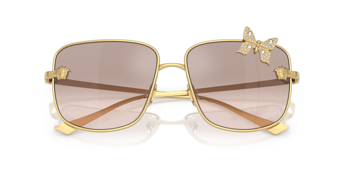 Versace 0VE2282 10028Z 59 Gold/ Light Brown Mirror Silver Gradient