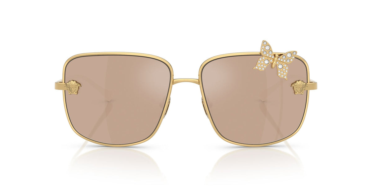 Versace 0VE2282 K0030W 59 Gold Plated/ Clear Mirror Real Rose Gold