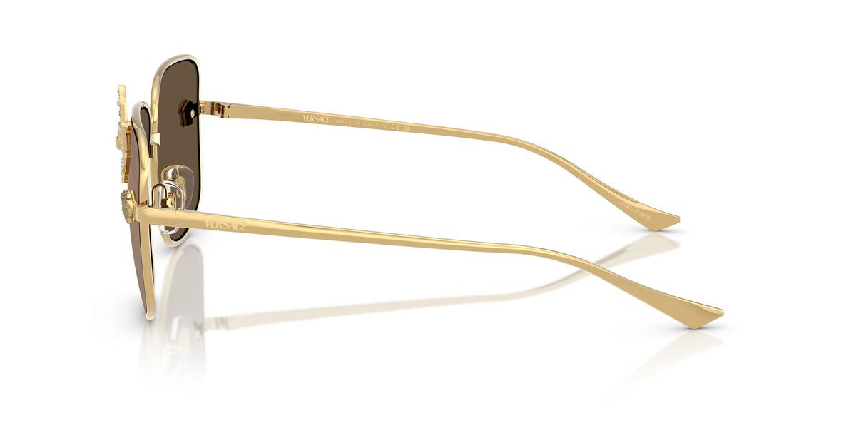 Versace 0VE2282 K0030W 59 Gold Plated/ Clear Mirror Real Rose Gold