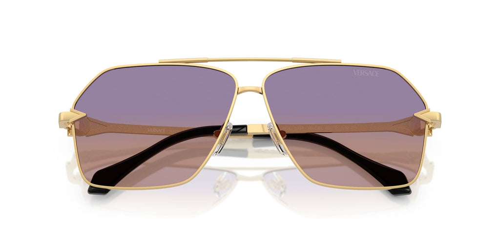 Versace 0VE2284 1002EL 63 Gold/ Clear Fifty Gradient Orange Violet