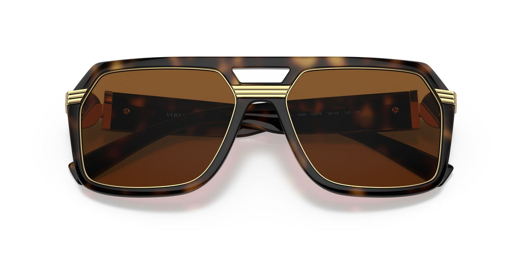 Versace 0VE4399 108/73 58 Havana/ Dark Brown 58 / Polycarbonate / Nylon / Metal