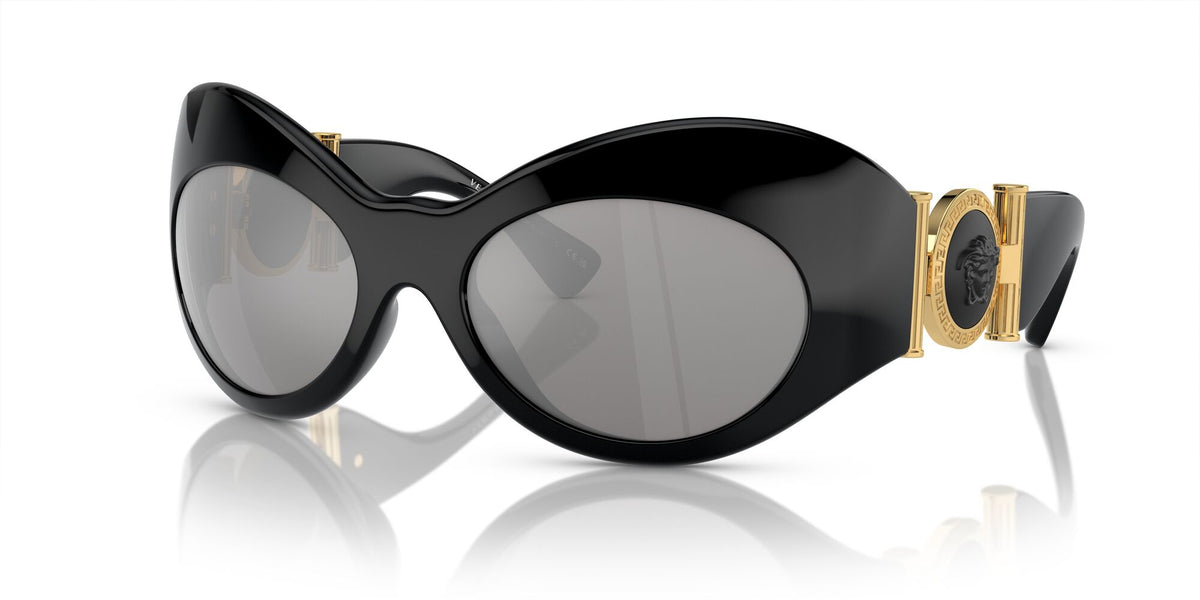 Versace 0VE4462 GB1/6G 58 Black/ Light Grey Mirror Silver 80 58 / Polycarbonate / Injected / Metal