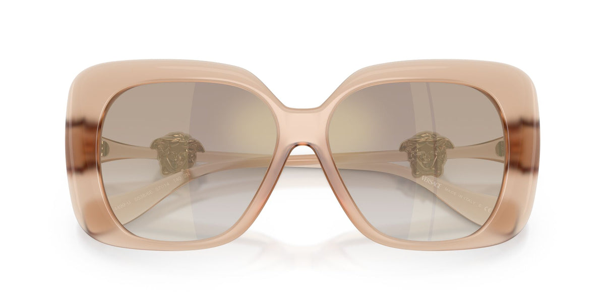 Versace 0VE4499U 55386E 57 Opal Rose/ Gradient Brown Mirror Gold