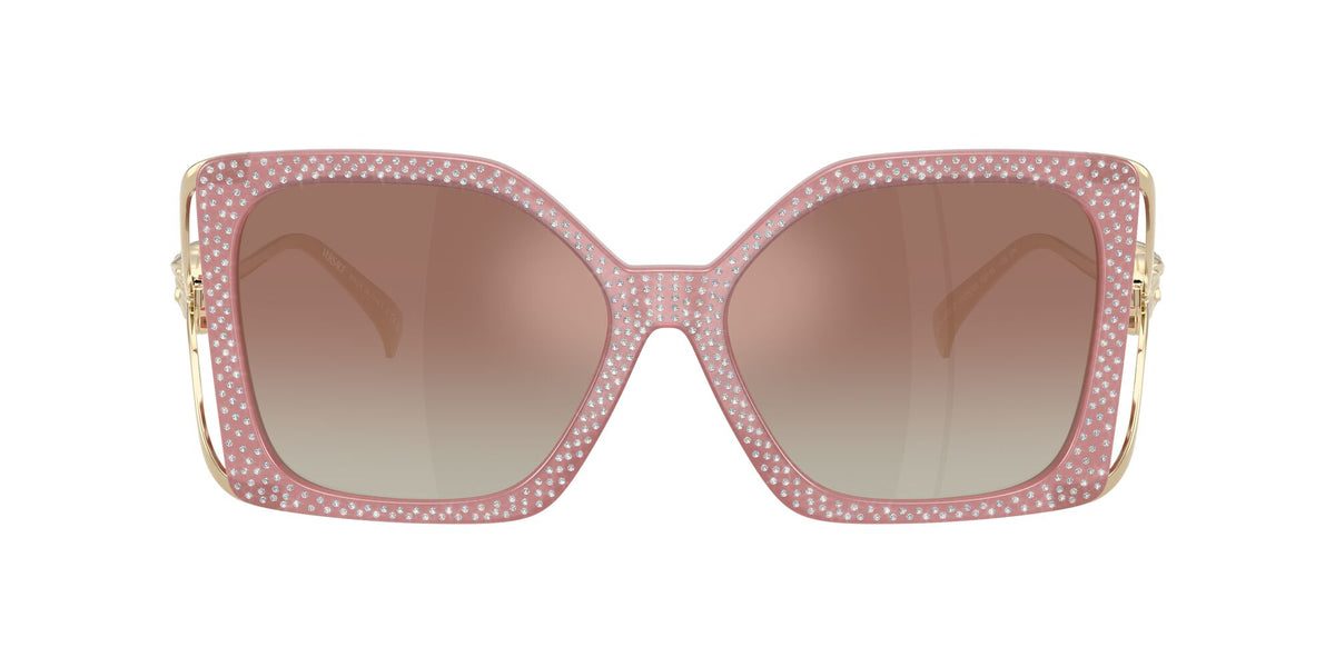 Versace 0VE4502U 5535B8 58 Pink Strass Crystal/ Gradient Brown Mirror Silver