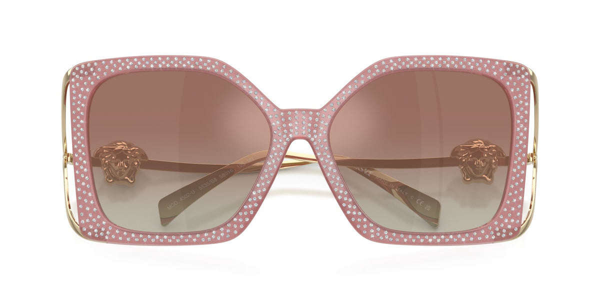 Versace 0VE4502U 5535B8 58 Pink Strass Crystal/ Gradient Brown Mirror Silver