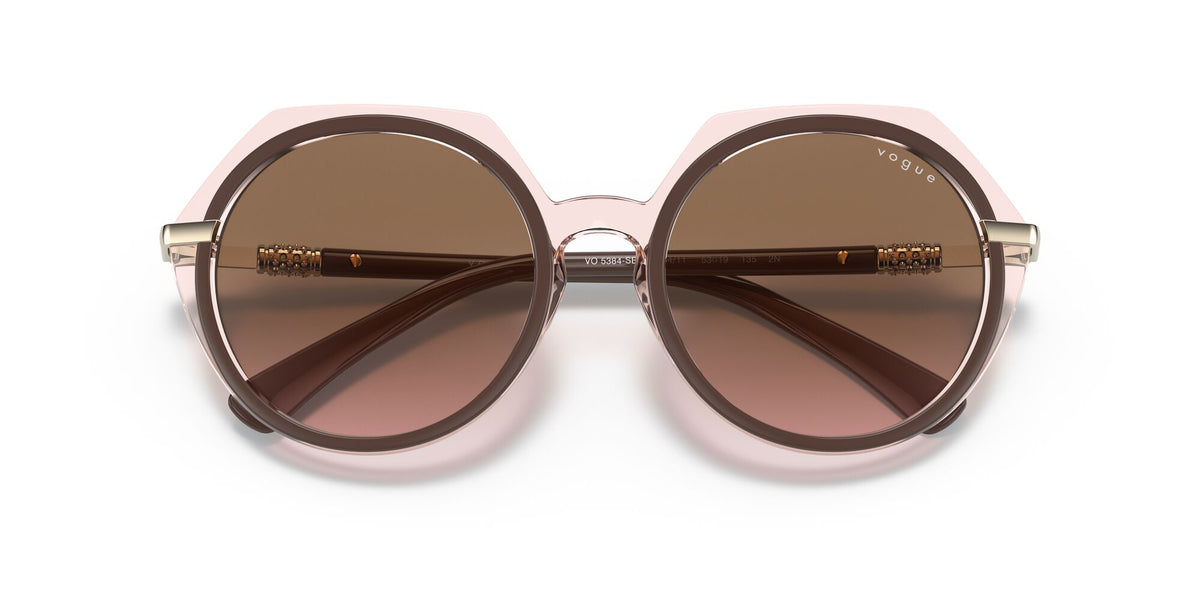 Vogue VO 5384SB Top Brown/Transparent Pink / Pink Gradient Grey 53 / Plastic / Metal
