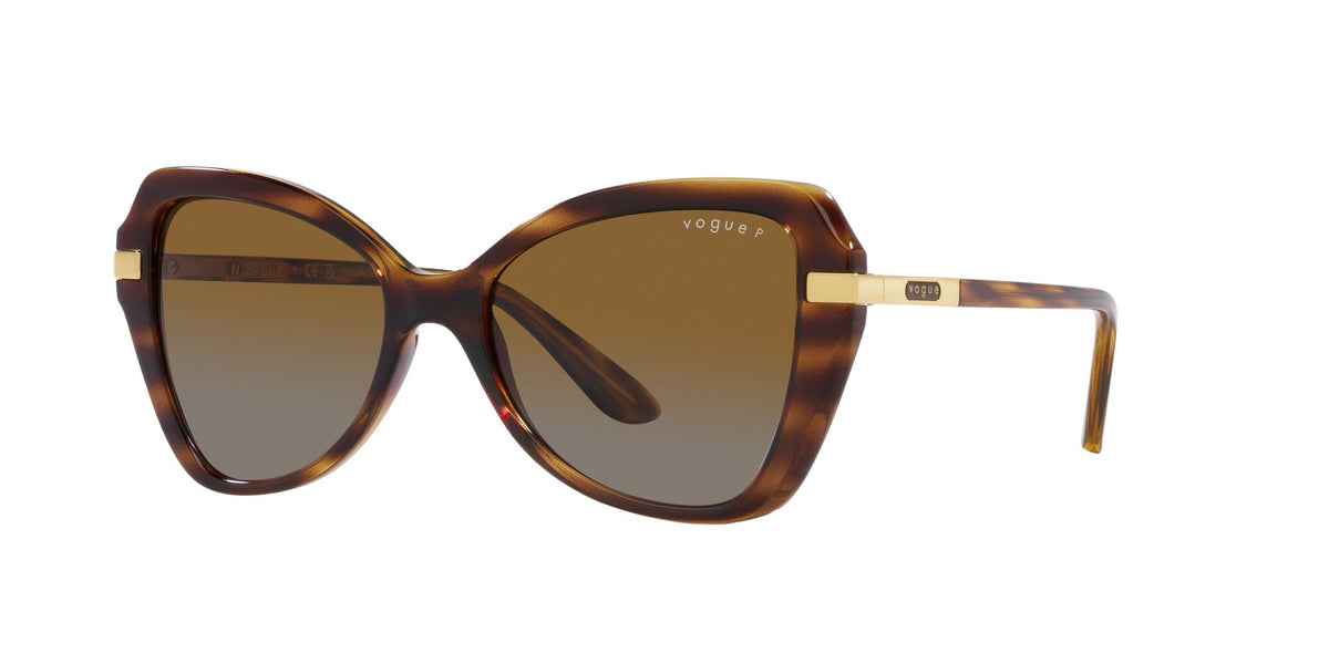 VO 5479S Vogue  Striped Dark Havana / Polar Grey Gradient Brown 53 53 / Polycarbonate / Injected / Metal