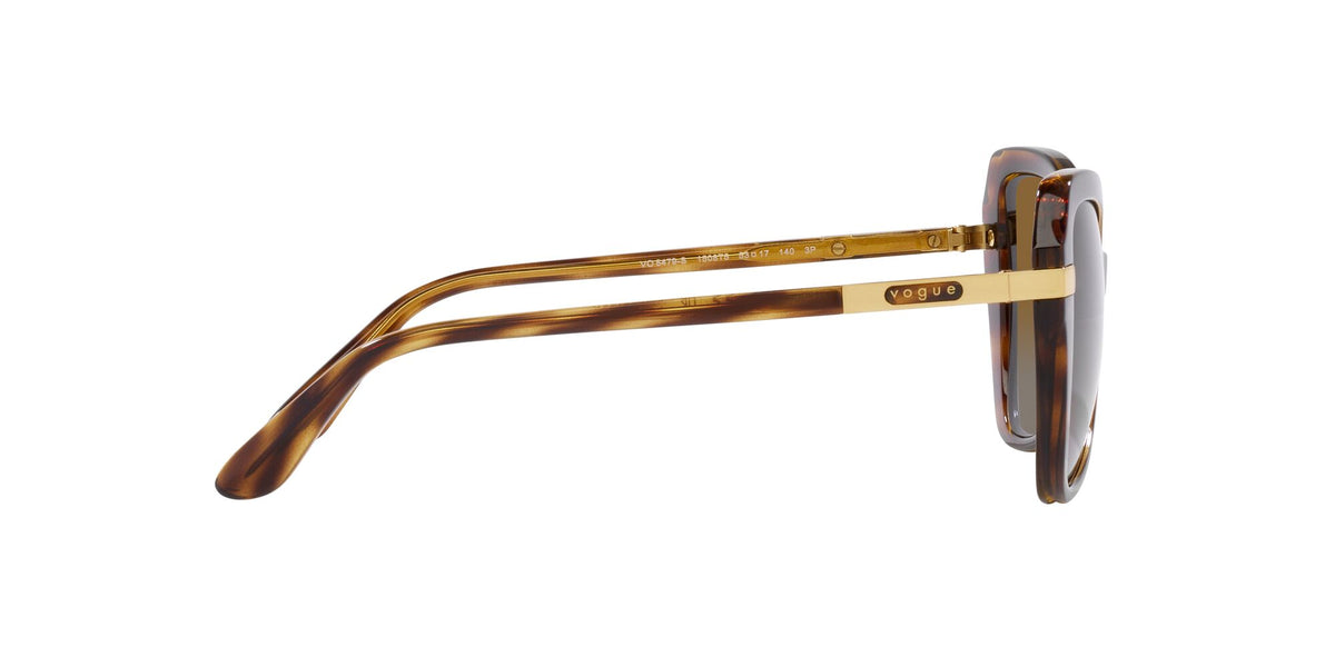 VO 5479S Vogue  Striped Dark Havana / Polar Grey Gradient Brown 53 53 / Polycarbonate / Injected / Metal