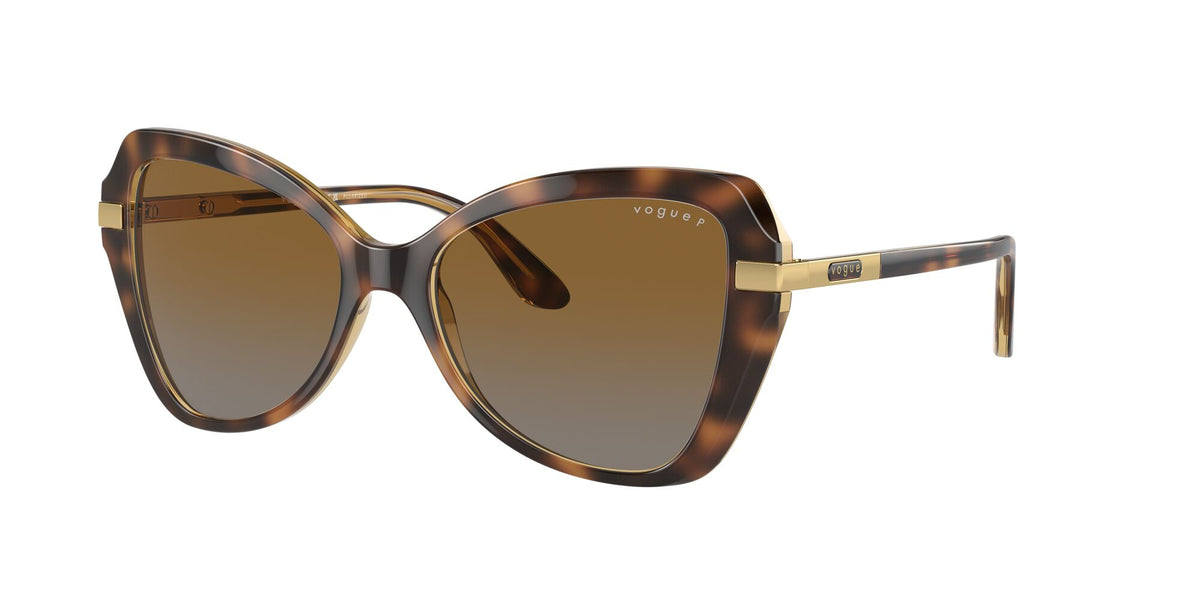 VO 5479S Vogue  Striped Dark Havana / Polar Grey Gradient Brown 53 53 / Polycarbonate / Injected / Metal