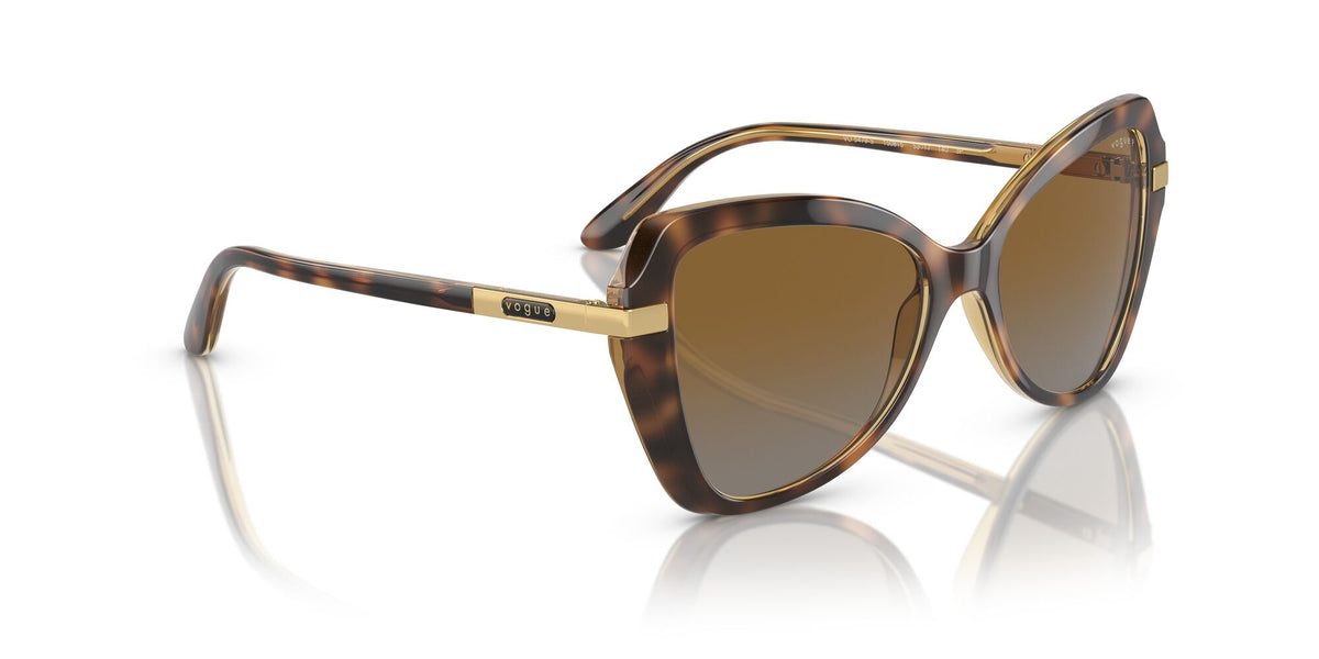 VO 5479S Vogue  Striped Dark Havana / Polar Grey Gradient Brown 53 53 / Polycarbonate / Injected / Metal