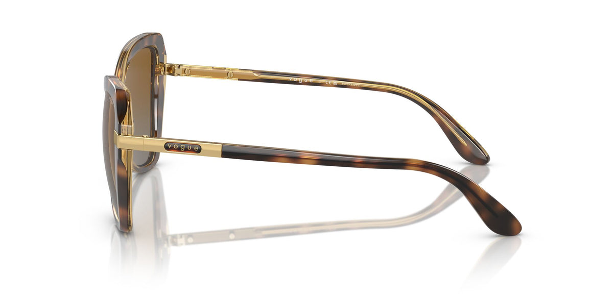 VO 5479S Vogue  Striped Dark Havana / Polar Grey Gradient Brown 53 53 / Polycarbonate / Injected / Metal