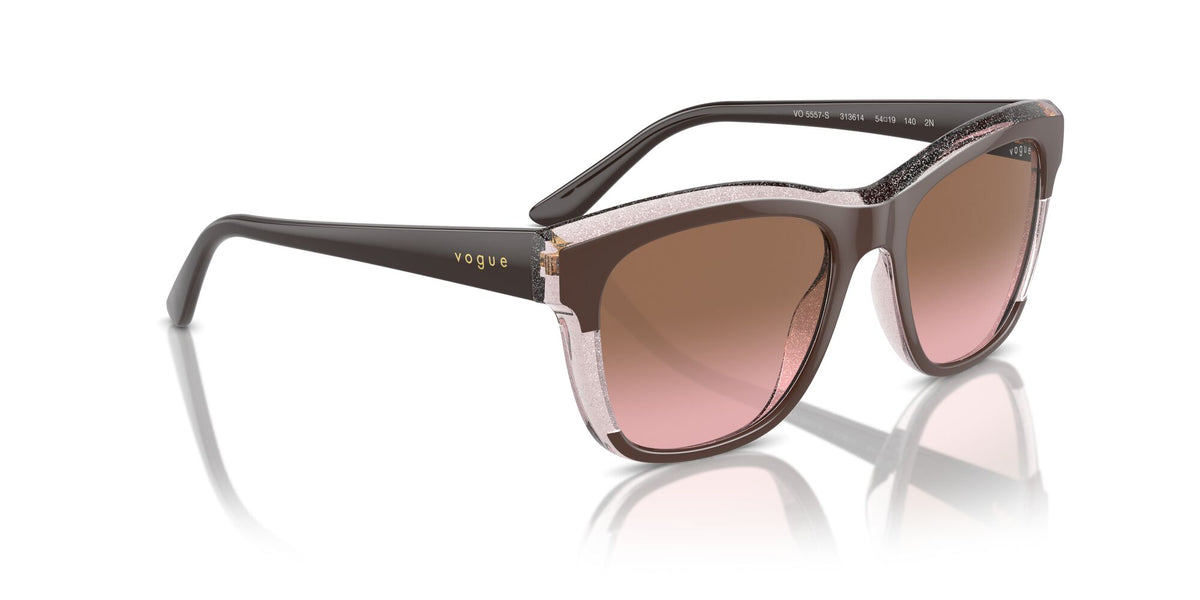 Vogue 0VO5557S 313614 54 Brown/Transparent Rose Glitter/ Pink Gradient Brown
