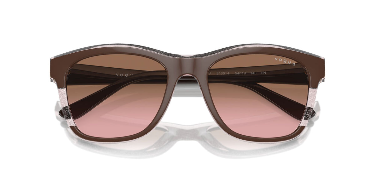 Vogue 0VO5557S 313614 54 Brown/Transparent Rose Glitter/ Pink Gradient Brown