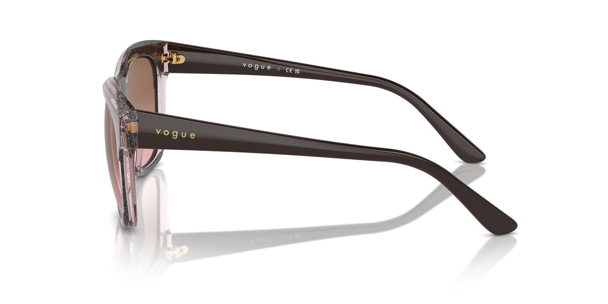 Vogue 0VO5557S 313614 54 Brown/Transparent Rose Glitter/ Pink Gradient Brown
