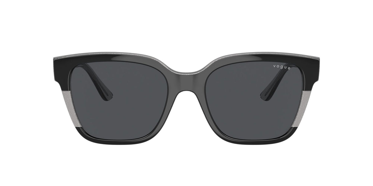 Vogue 0VO5558S 313387 55 Black/Transparent Grey Glitter/ Dark Grey