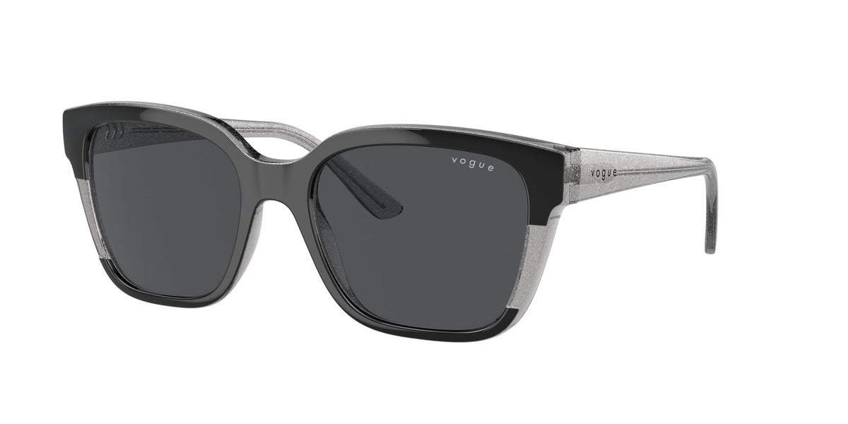 Vogue 0VO5558S 313387 55 Black/Transparent Grey Glitter/ Dark Grey