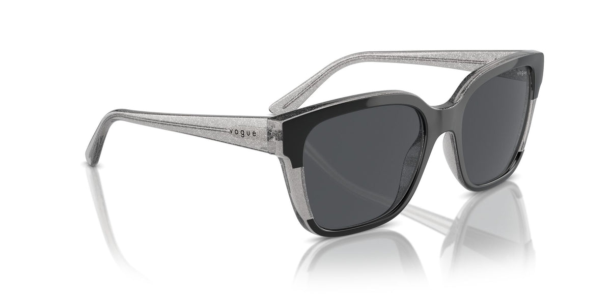 Vogue 0VO5558S 313387 55 Black/Transparent Grey Glitter/ Dark Grey