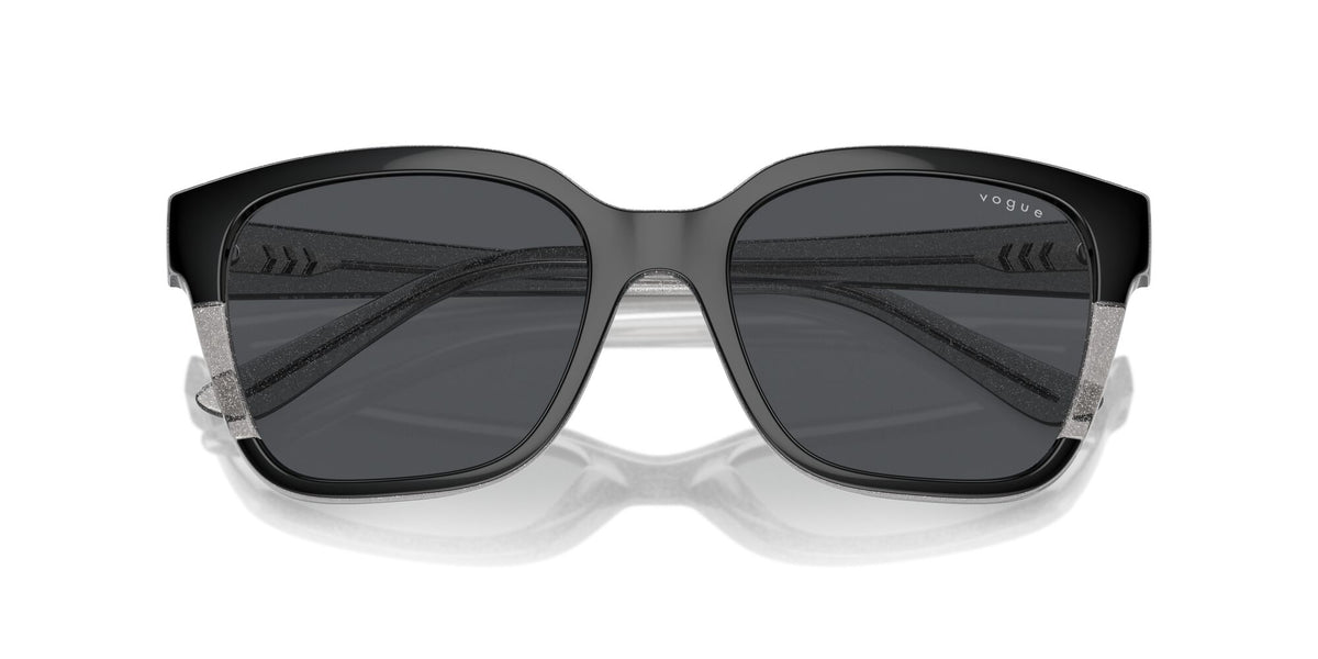 Vogue 0VO5558S 313387 55 Black/Transparent Grey Glitter/ Dark Grey